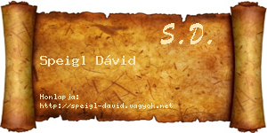 Speigl Dávid névjegykártya